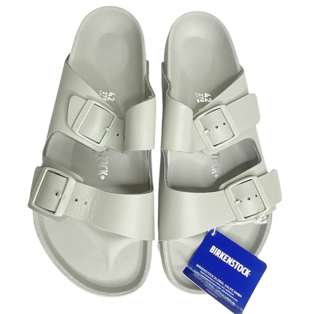 NWT BIRKENSTOCK Mens arizona ALL leather wrapped sandal mineral gray size 42
